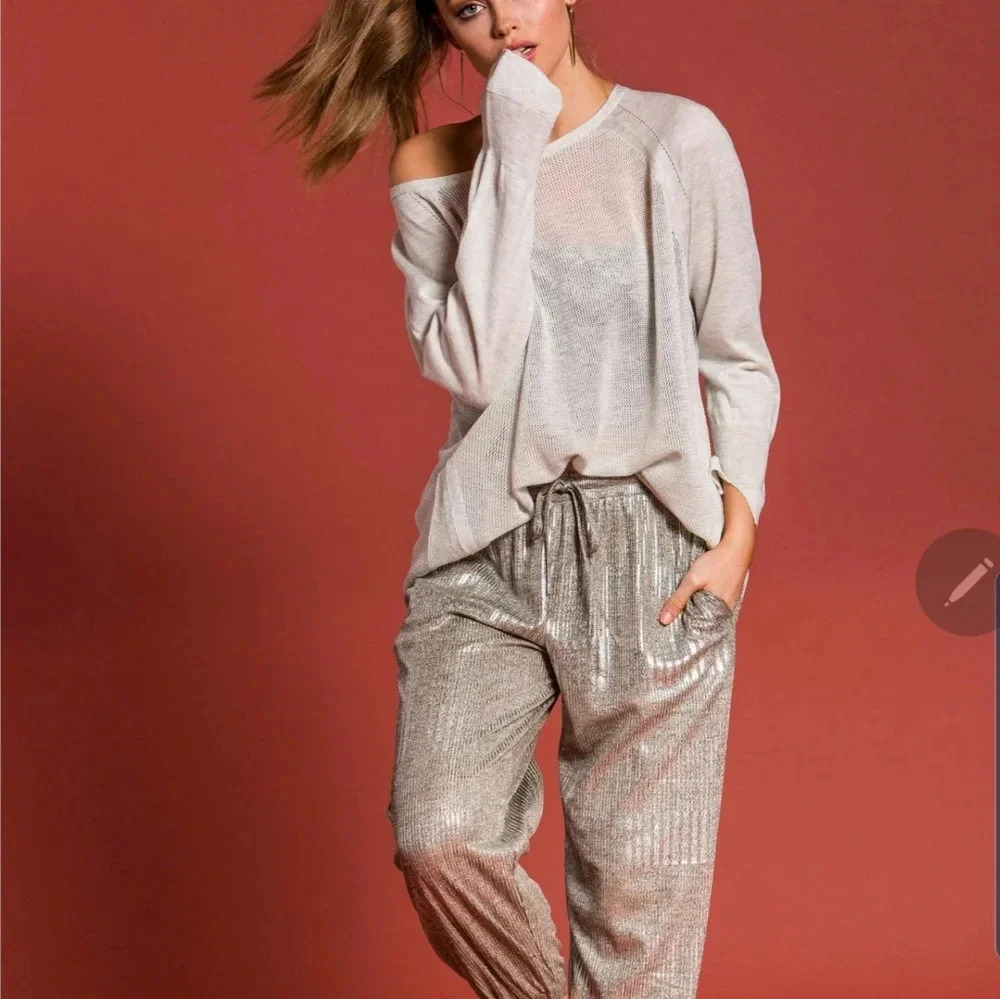 NWT DEX | Hi-Lo waffle Knit Sweater.SIZE M
